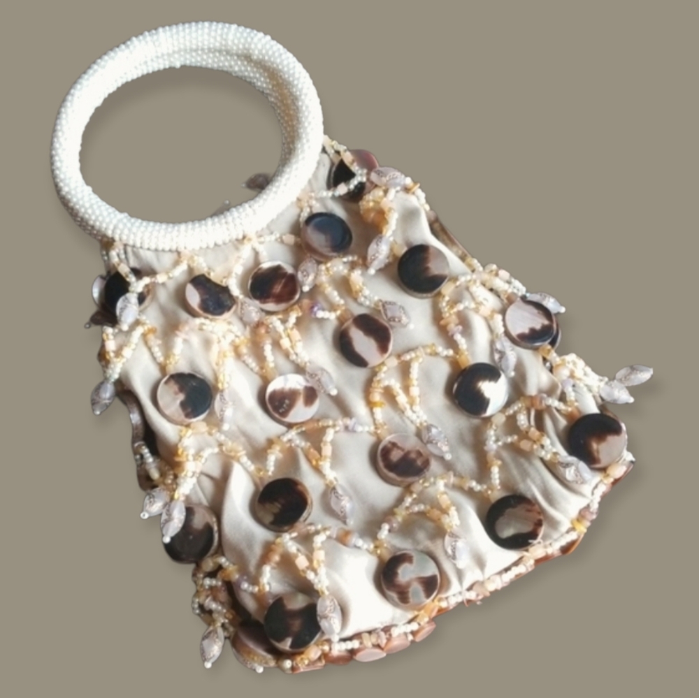 Mary Frances Designer Pearl Beaded Handbag